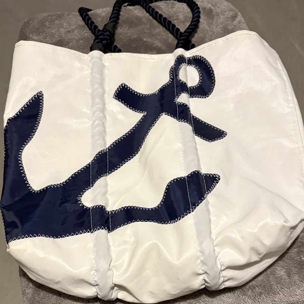 Seabags Anchor Nautical White and Blue Tote Bag